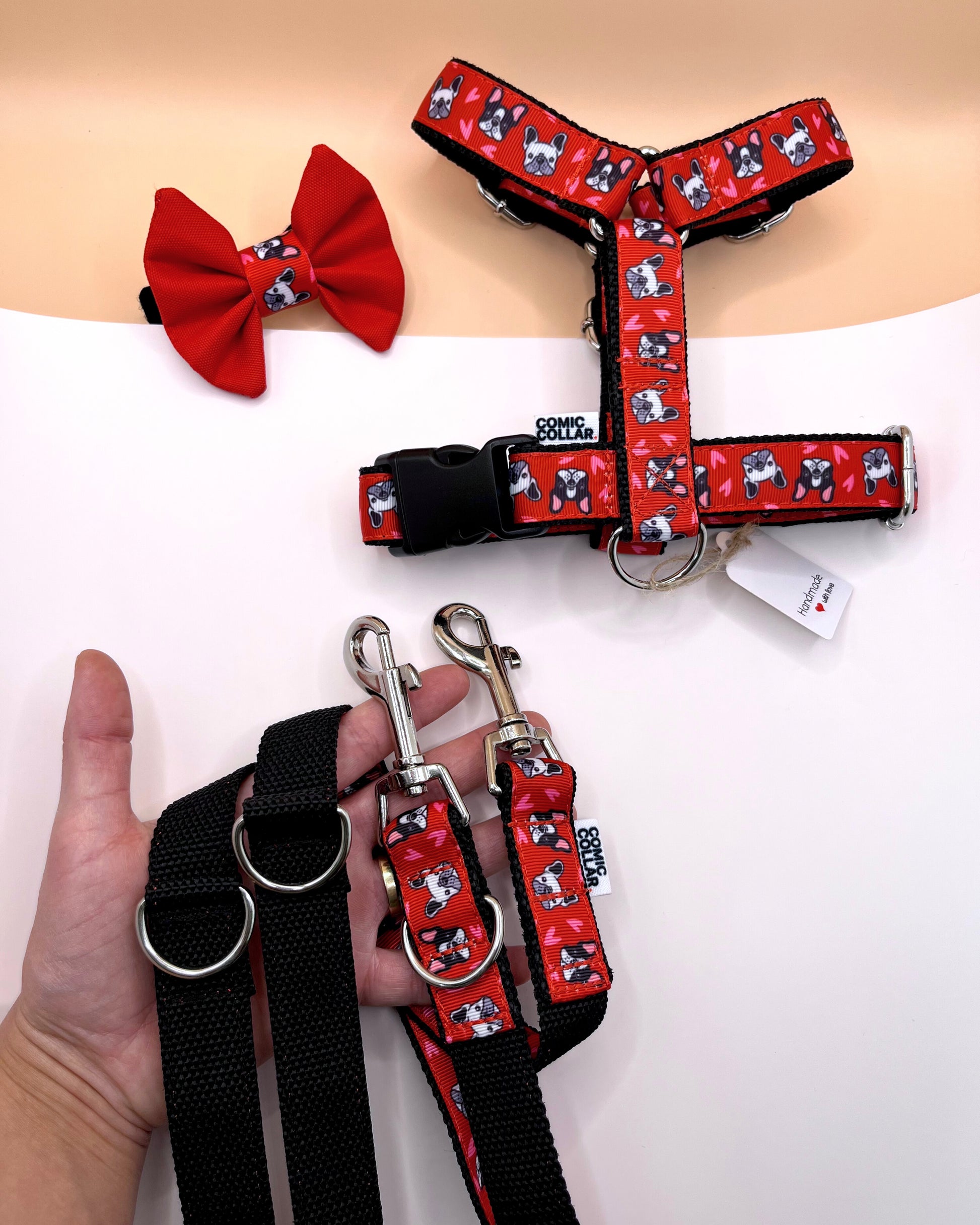 DOUBLE ENDED LEASH - FREANCHIE RED