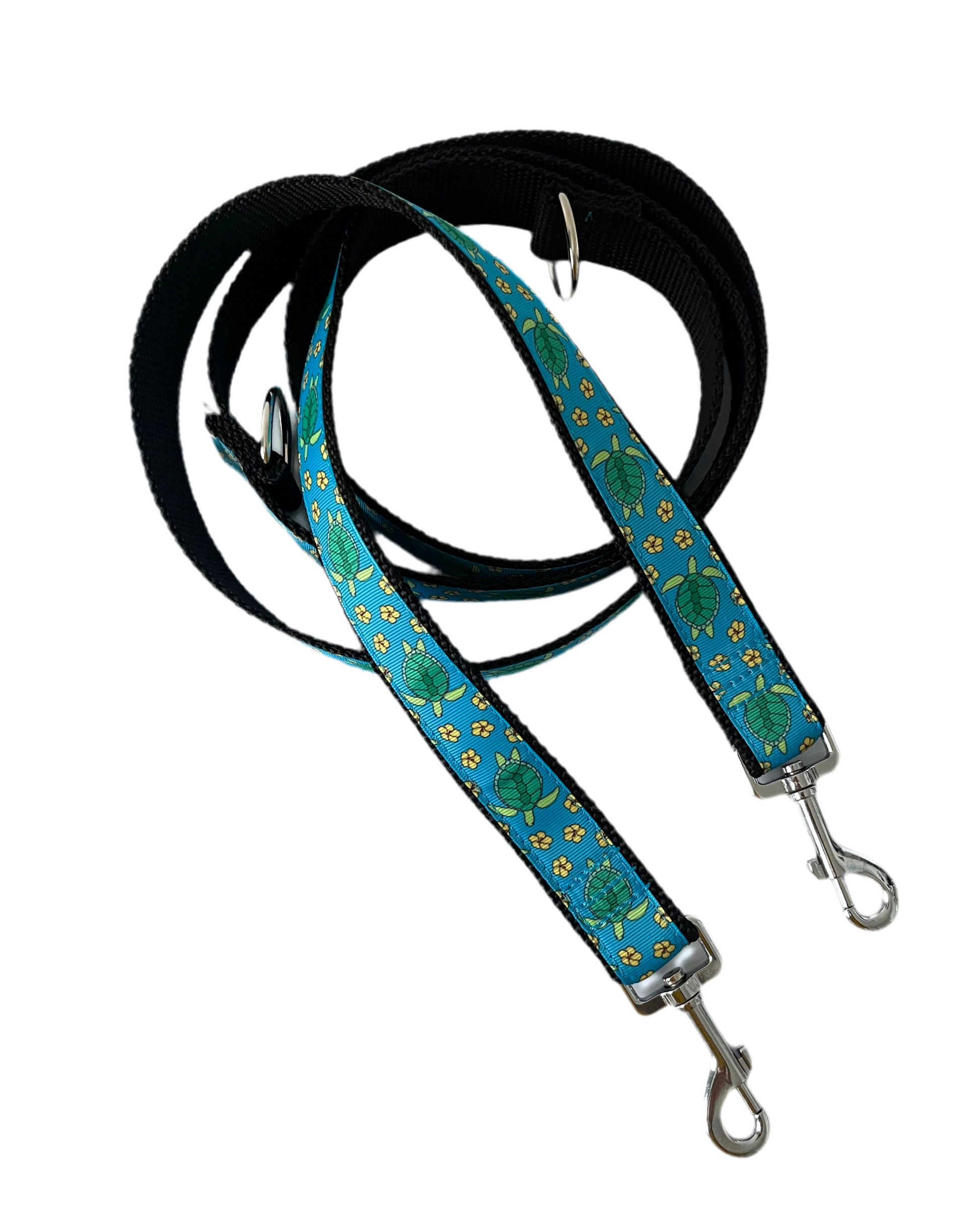 DOUBLE ENDED LEASH - TURTLE blue