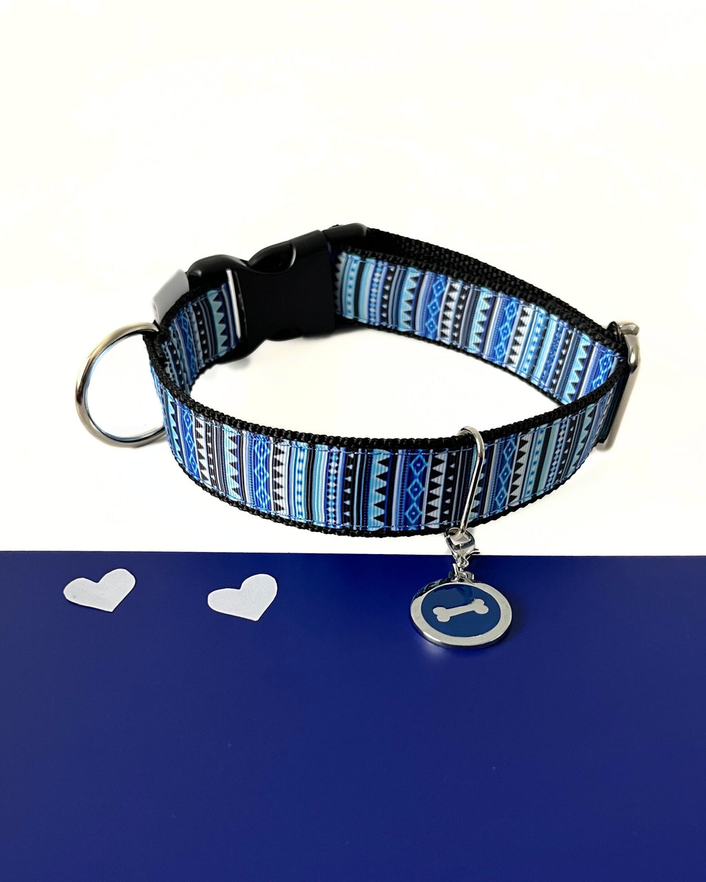 DOG COLLAR BUCKLE - AZTEC BLUE