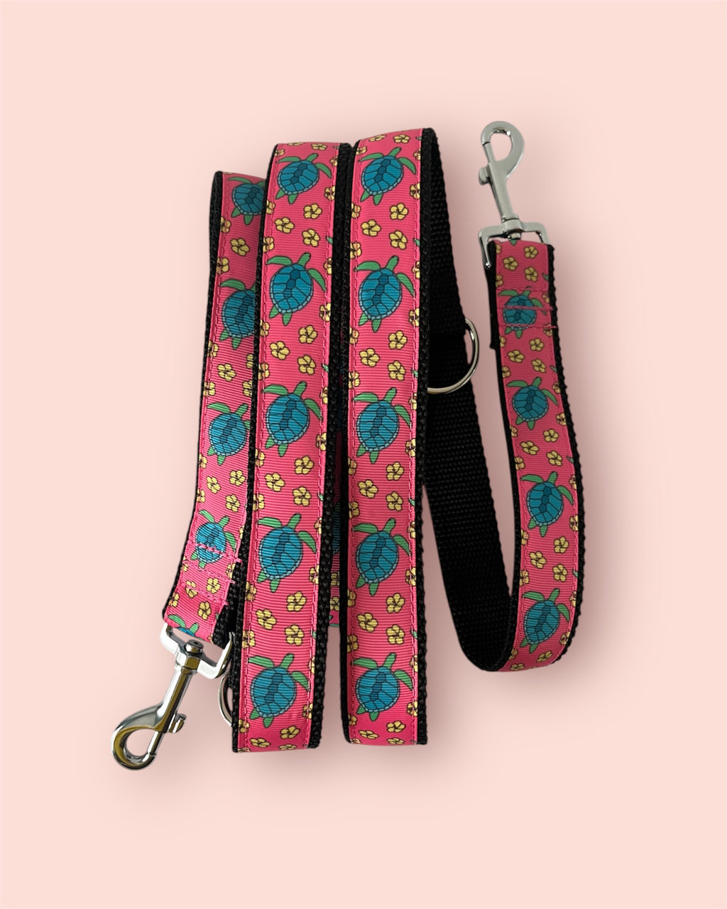 DOUBLE ENDED LEASH - TURTLE coral