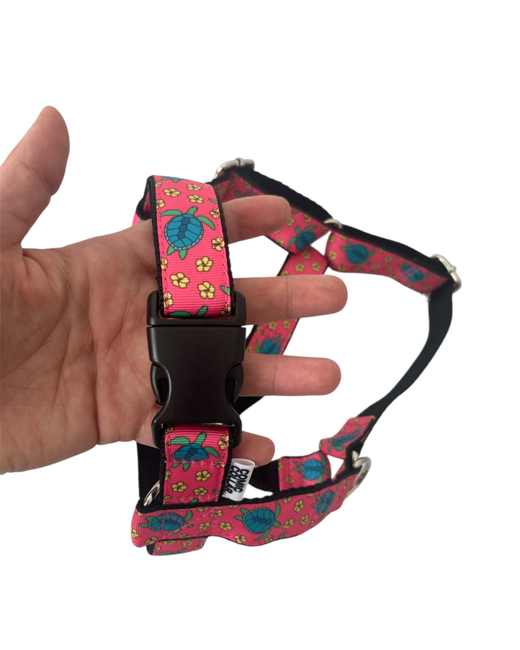 DOG HARNESS - TURTLES coral
